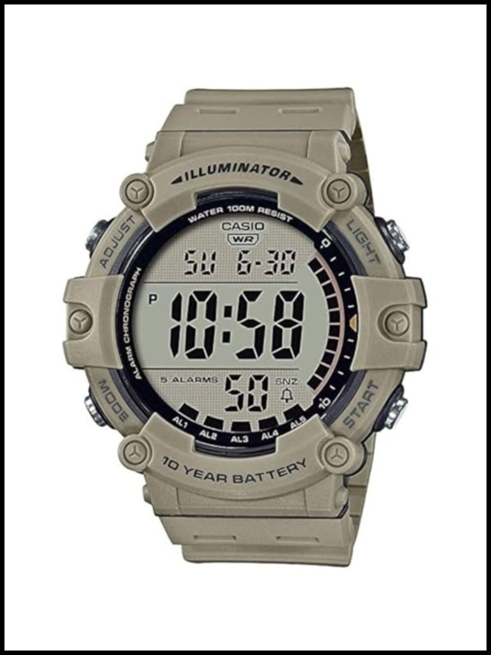 Casio Illuminator Digital Watch 10-Year Battery LED Mens